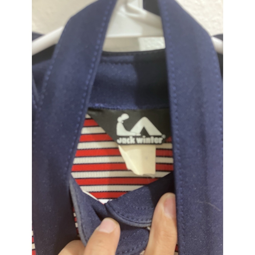 VTG Jack Winter Cardigan Women's M Patriotic USA America Buttons Red White Blue - Picture 9 of 10